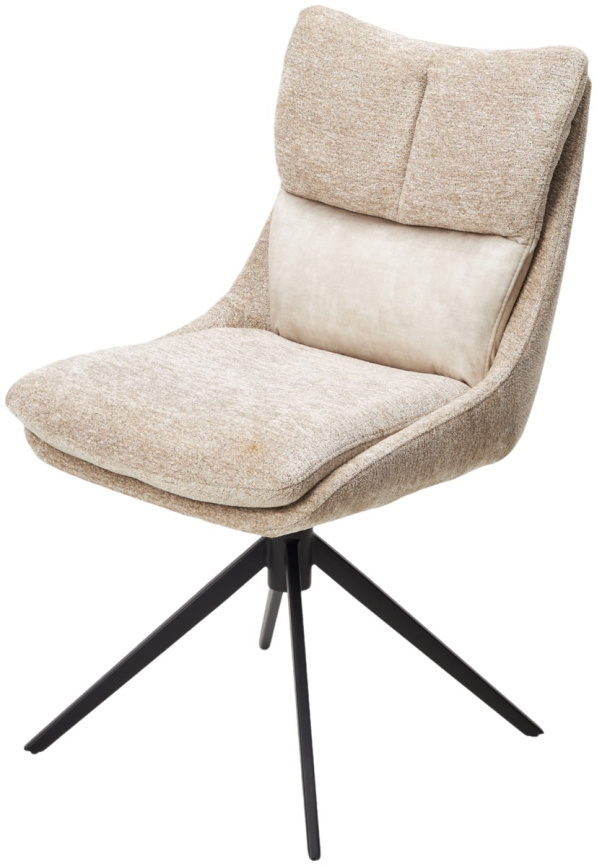 Стул LEROY 360 град. поворот Белый PICASSO 9306 букле / 7525-01 велюр / черный каркас, ®DISAUR фото 1
