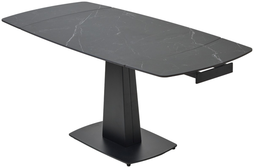 Стол БАЛД (BALDE)120 цвет ЧЕРНЫЙ МРАМОР МАТОВЫЙ (MATT BLACK MARBLE SOLID CERAMIC)/ ЧЕРНЫЙ, ®DISAUR фото 3