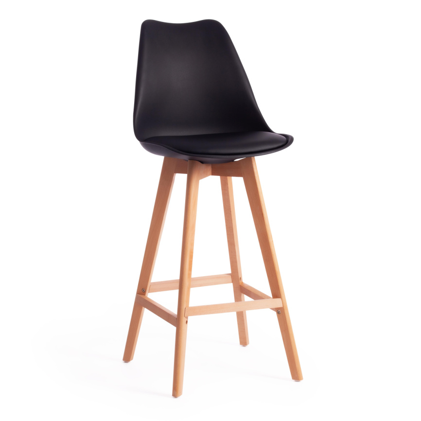 Стул барный TULIP BAR (mod. C1014H) / 1 шт. в упаковке пластик/дерево, 57 х 48 х 114 см, черный 3010 фото 1