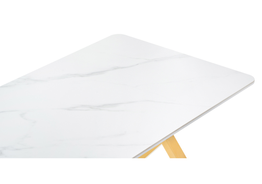 Керамический стол Селена 3 160х90х77 белый мрамор / золото фото 4