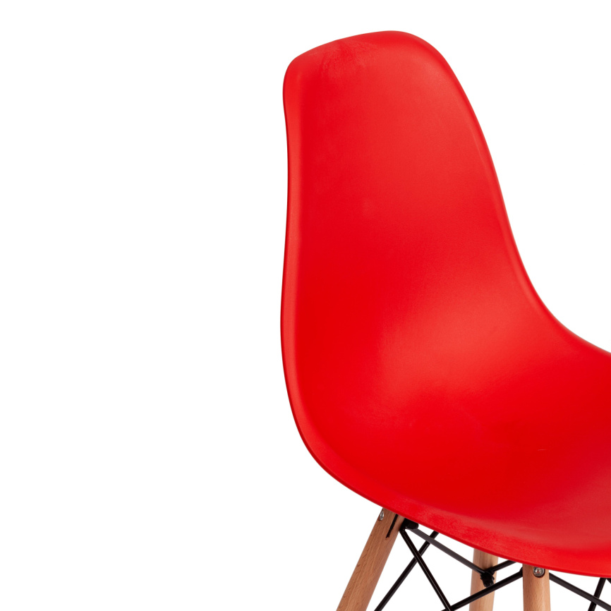 Стул CINDY (EAMES) (mod. 1801) дерево бук/металл/сиденье пластик, 45x51x82 см, Red (красный) фото 7