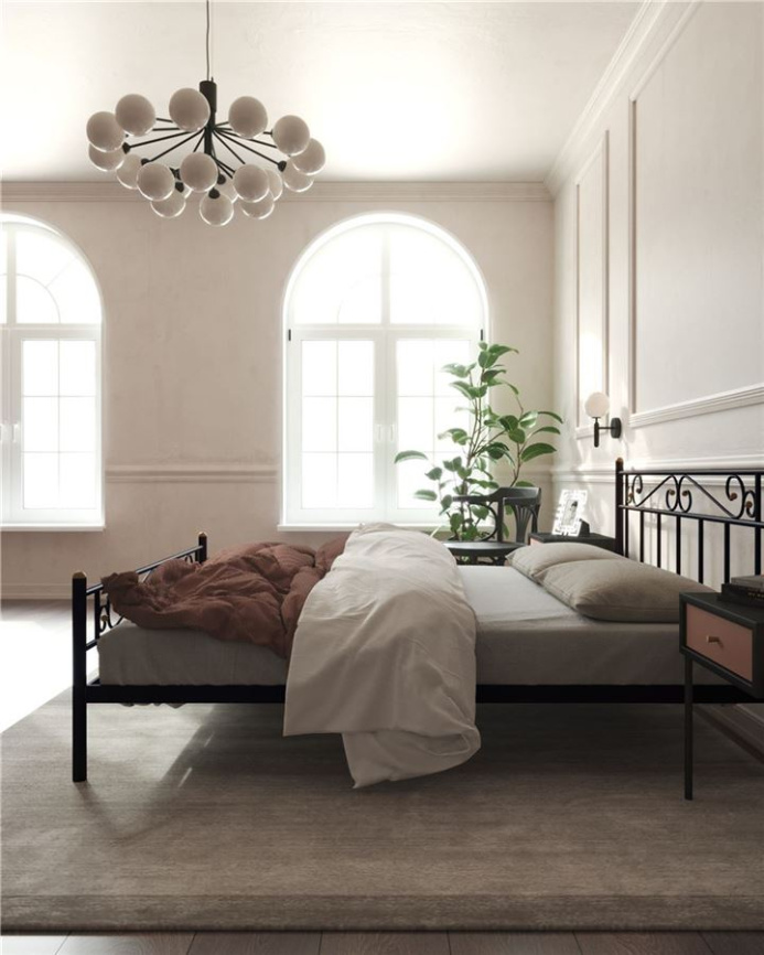 Кровать с изножьем "Франческа"  (180х200/ноги металл/цвет Коричневый бархат) фото 4