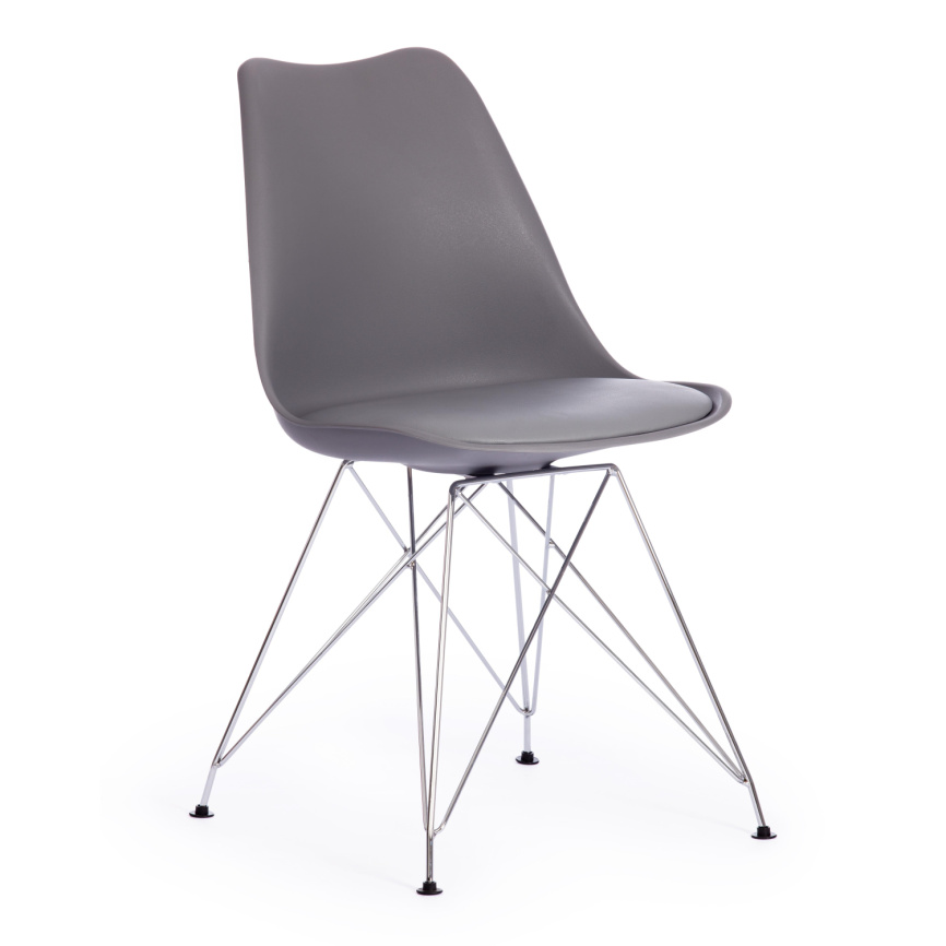 Стул Тулип Айрон Чаир/Tulip Iron Chair (мод.EC-123) металл/пластик, 54,5х48х83,5см, серый фото 1