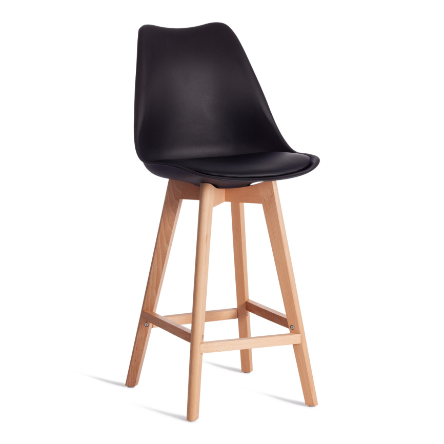 Стул барный TULIP BAR (mod. C1014H-1) / 2 шт. в упаковке пластик/дерево, 42 х 47,5 х 104 см, Black ( фото 1