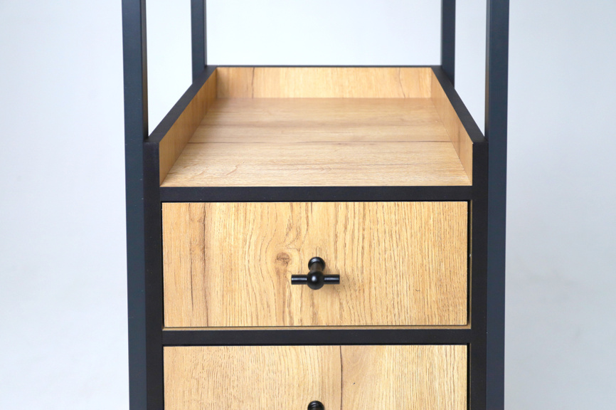 Стеллаж Берген-3, Дуб крафт золотой/Черный фото 11