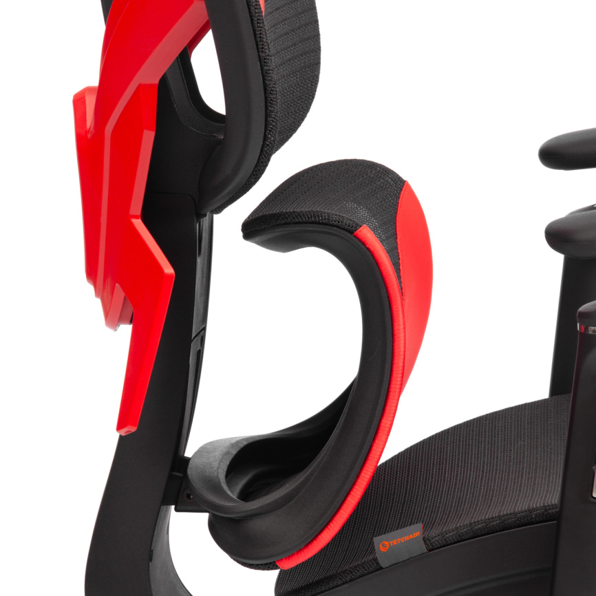 Кресло KingCobra иск. кожа / сетка, черный / красный, 70х70х125 см фото 6