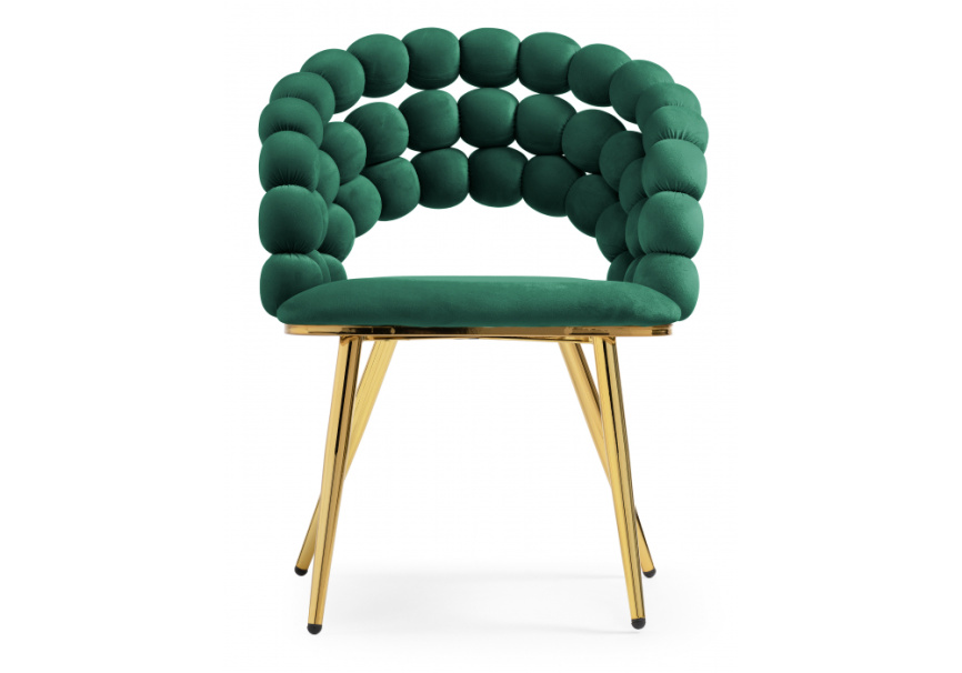 Стул на металлокаркасе Ball green / gold фото 4