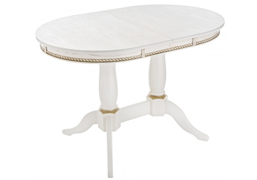 Стол деревянный Кантри 120 молочный / золотая патина фото 1