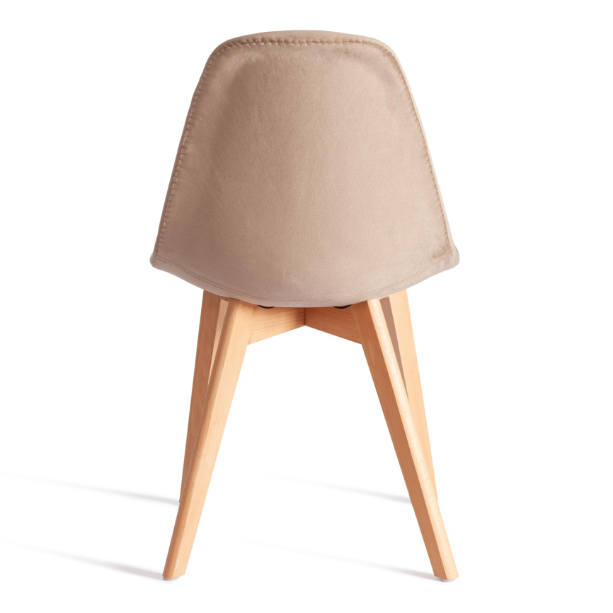 Стул Синди Софт/Cindy Soft (мод.C1021F1-1) велюр/дерево бук, 55х48х83см, коричневый/натуральный фото 4