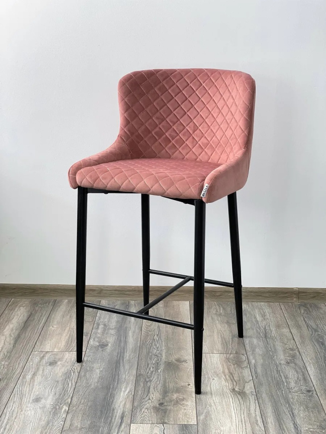 Полубарный стул ARTEMIS BLUVEL-52 PINK (H=65cm), велюр М-City фото 1