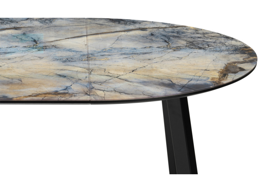 Стол стеклянный Алинг 100(140)х100х76 магеллан / черный фото 6