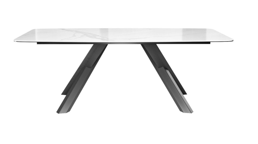 Стол DikLine KS220 керамика Cloud (белый глянец C11 )/опоры черные фото 2