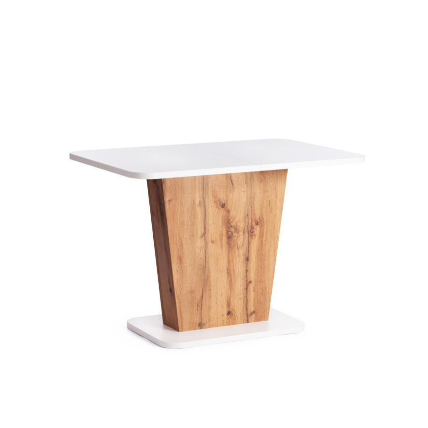 Стол обеденный Gent/Гент ЛДСП, 110-145х68,6х75,5см, дуб вотан/белый фото 4