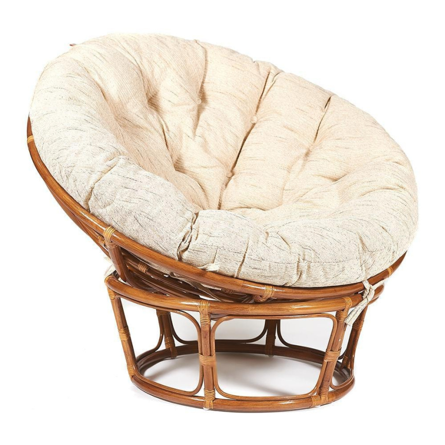 Кресло PAPASAN/ПАПАСАН 23/01 W  /с подушкой/ диаметр подушки 129 см, 115х101х104 см, Pecan (орех), т фото 2