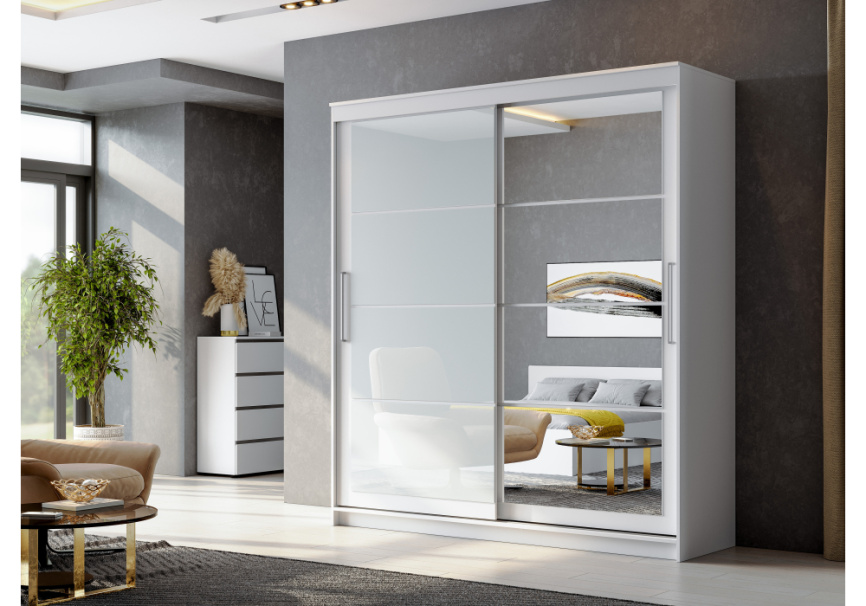 Шкаф Лайн 1.6 белый текстурный фото 3