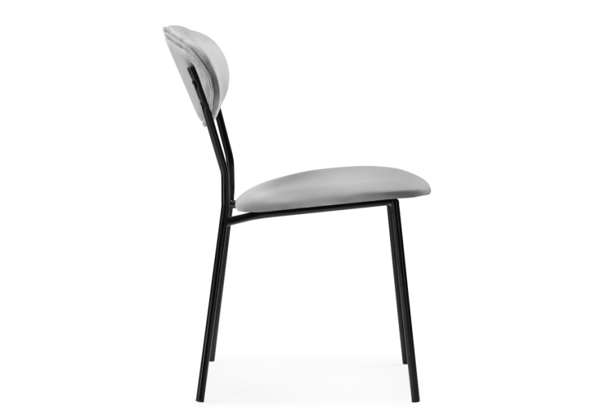Стул на металлокаркасе Корсе светло-серый/ черный глянец фото 3