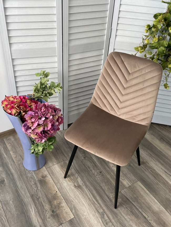 Стул DUKE BLUVEL-40 BEIGE, велюр / черный каркас М-City фото 4