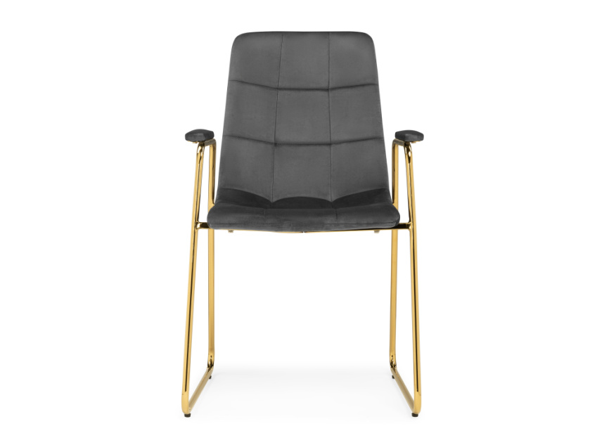 Стул на металлокаркасе Lana dark grey / gold фото 2