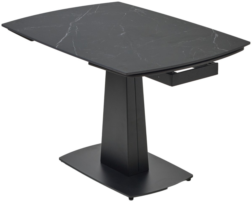 Стол БАЛД (BALDE)120 цвет ЧЕРНЫЙ МРАМОР МАТОВЫЙ (MATT BLACK MARBLE SOLID CERAMIC)/ ЧЕРНЫЙ, ®DISAUR фото 8