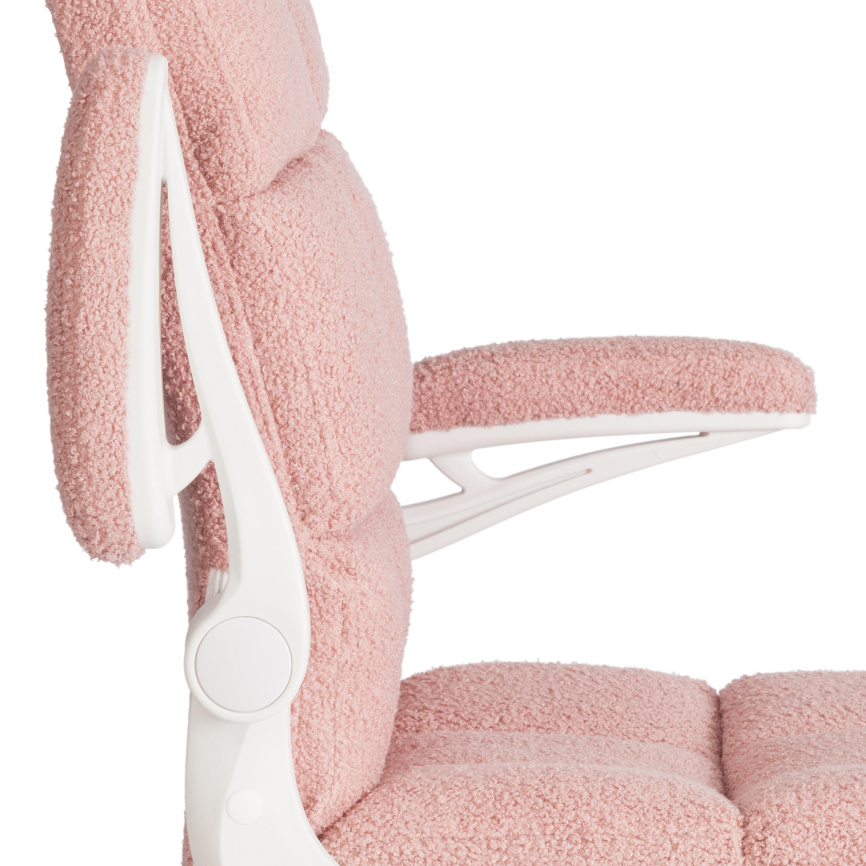 Кресло Лугано Вт/Lugano Wh ткань teddy/тедди, розовый фото 11
