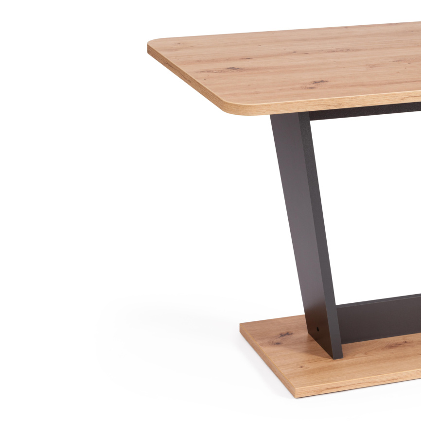 Стол обеденный раздвижной Фокс/Fox ЛДСП, 110-145х68,6х75см, дуб артисан/графит фото 8