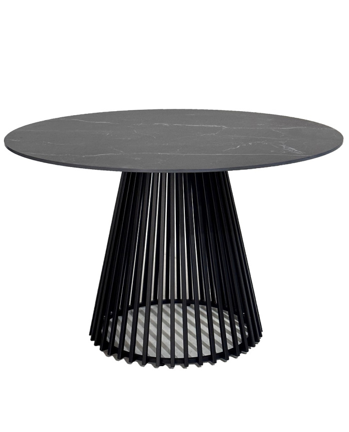 Стол ТЕРНИ (TERNI) 120 ЧЕРНЫЙ МРАМОР (MATT BLACK MARBLE SOLID CERAMIC), керамика/ ЧЕРНЫЙ, ®DISAUR фото 8