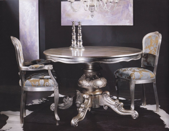 3004/SR Стул, SILVER LEAF серебро/ ткань UPH GENE 3099 COL BLACK СКИДКА 50% фото 1