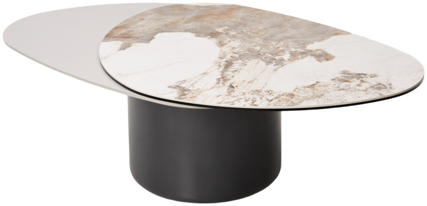 Стол кофейный НИКЛАС (NIKLAS) цвет PANDORA  керамика на стекле/ МДФ/ темно-серый МДФ каркас ®DISAUR фото 1