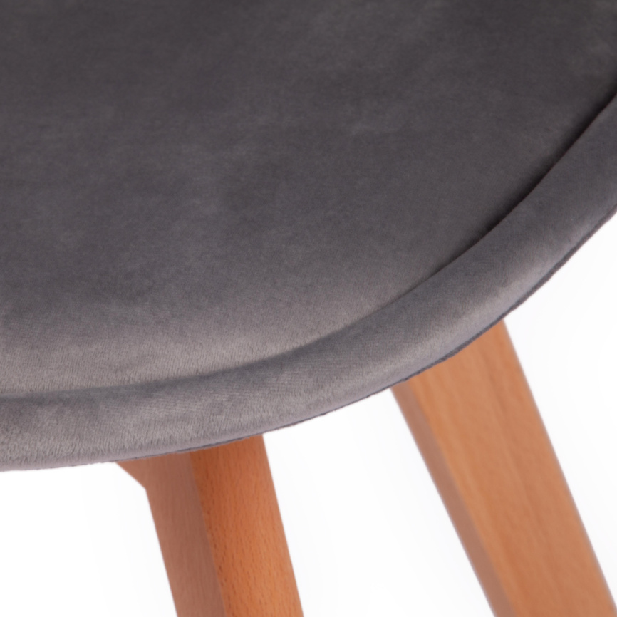 Стул TULIP SOFT (mod. 74) / 1 шт. в упаковке вельвет/дерево , 54 х 47 х 83 см , светло-серый (HLR19) фото 7