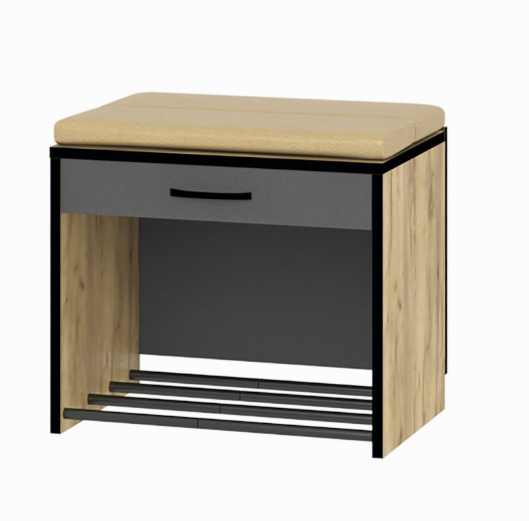 Прихожая Ольга-лофт 5.1 Тумба мини, Экокожа, Дуб крафт золотой/Темно-серый фото 1