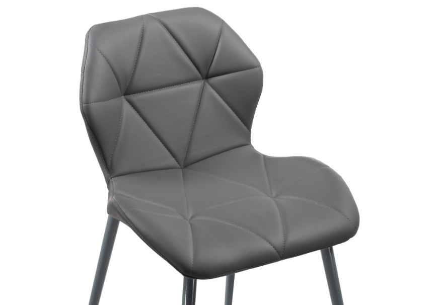 Стул на металлокаркасе Вальд экокожа серый / серый глянец фото 5
