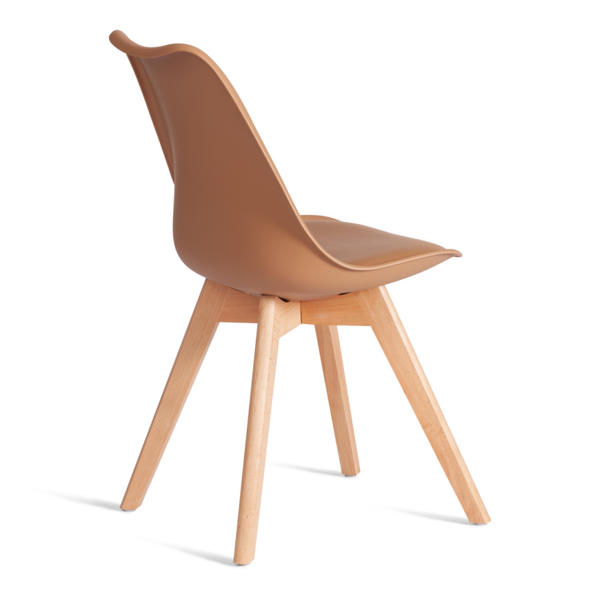 Стул TULIP (mod. 73-1) дерево/пластик/экокожа, 47,5x55x80 см, Бежевый (Latte)  фото 3