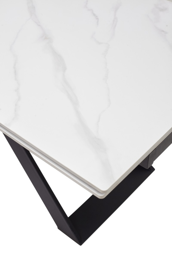 Стол LIVORNO 180 MATT WHITE MARBLE SOLID CERAMIC / BLACK, ®DISAUR фото 5
