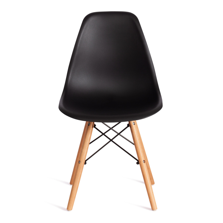 Стул CINDY (EAMES) (mod. 1801) дерево бук/металл/сиденье пластик, 45x51x82 см, Black (черный) фото 5