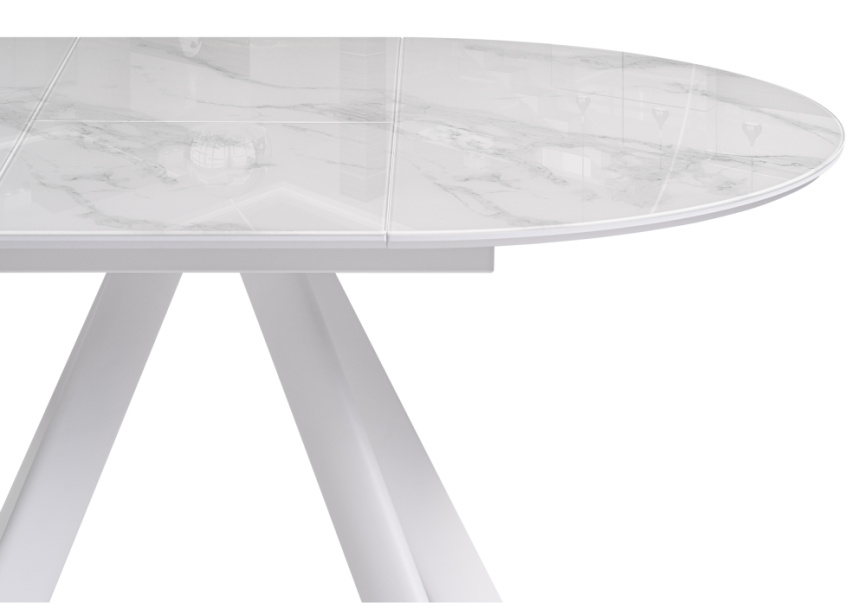 Стол стеклянный Галвестон 100х76 белый мрамор / белый фото 4