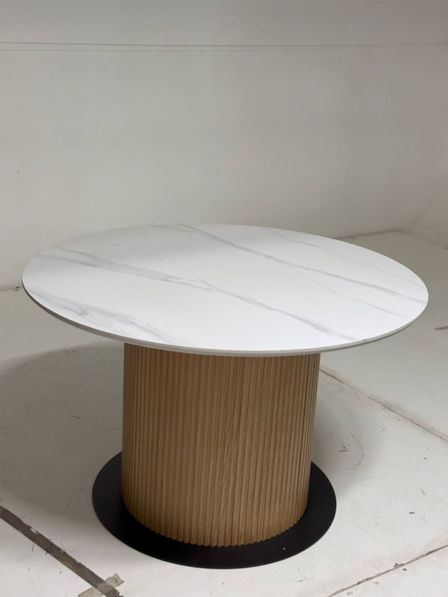 Стол MESA D120 цвет БЕЛЫЙ МРАМОР M326 / Каркас OAK, ®DISAUR фото 2