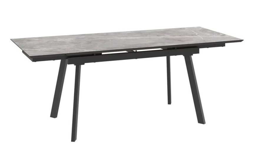 Cтол с керамическим покрытием Chelsy (F)-140 (STONE GREY ST CER/Черный)140(30+30)х85 фото 2