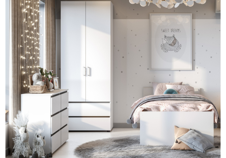 Шкаф двухстворчатый Валенсия белый текстурный фото 4