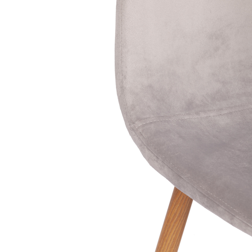Стул BREEZE (mod. 4724) Велюр/металл , 44 х 53 х 87 см, Light grey (светло-серый) HLR14 / натуральны фото 6