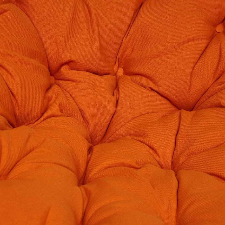 Кресло-качалка Папасан/Papasan (W 23/01 B) /с подушкой/ 115х78х104см, пекан орех, ткань оранжевый, с фото 5