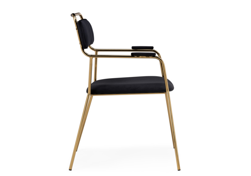 Стул на металлокаркасе Aspen black / gold фото 3