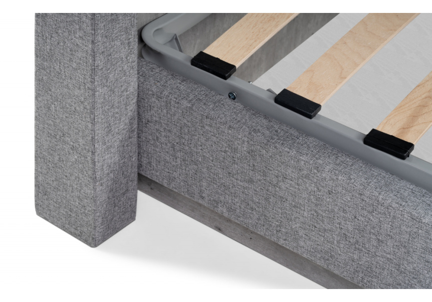 Кровать Tulip 160х200 с ПМ метрополитан грей / белая матовая фото 9