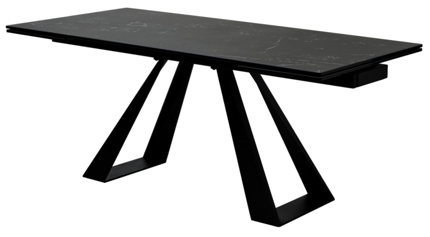 Стол FONDI 180 MARBLES NERO KL-116 Черный мрамор матовый, итальянская керамика/ черн.каркас, ®DISAUR фото 1