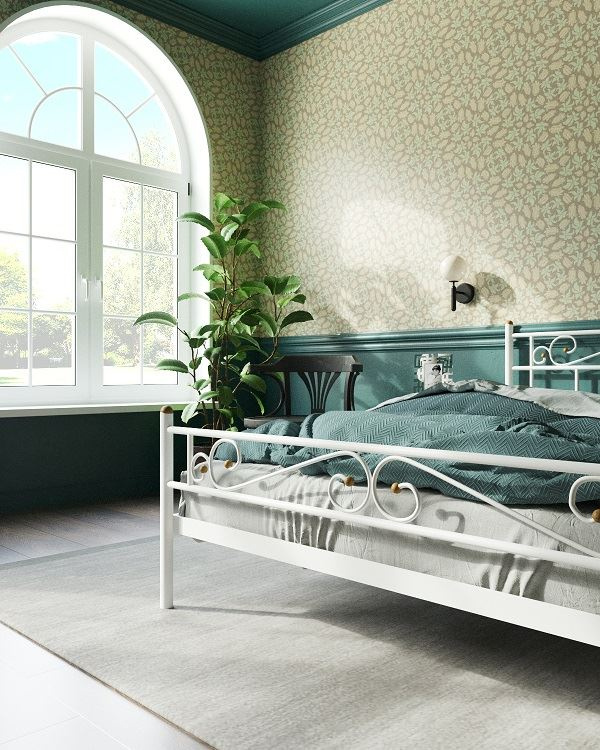 Кровать с изножьем "Франческа"  (160х200/ноги металл/цвет Белый) фото 3