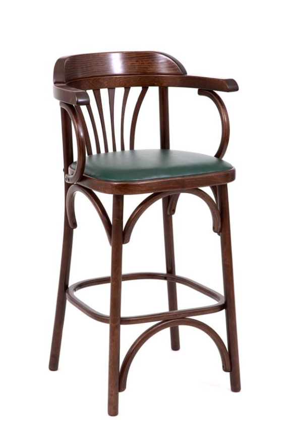 Стул барный 650 Венский мягкий (темный тон, экокожа Зеленая) фото 1