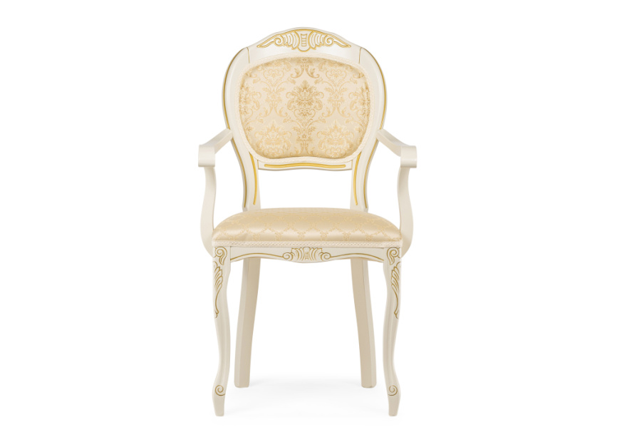 Стул деревянный Лауро патина золото / бежевый фото 2