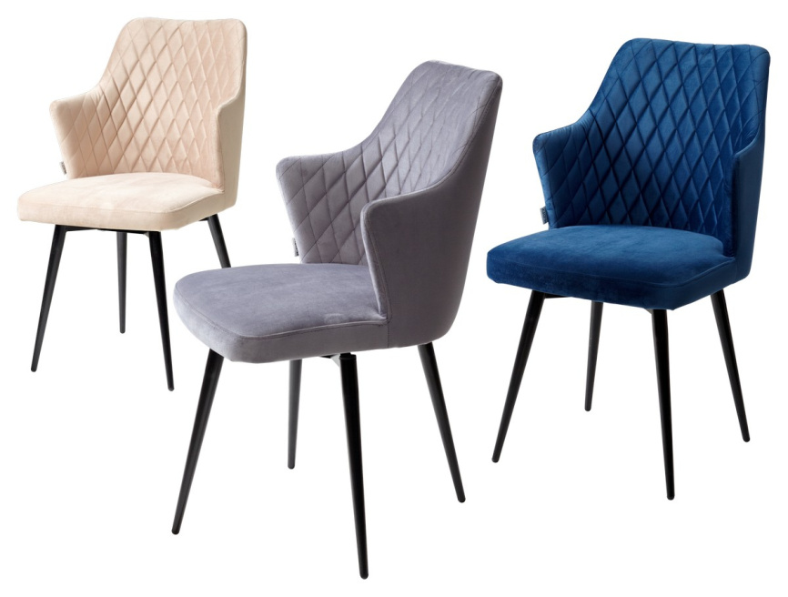 Стул HERMAN 360 град. СИНИЙ #29, велюр / черный каркас М-City фото 5