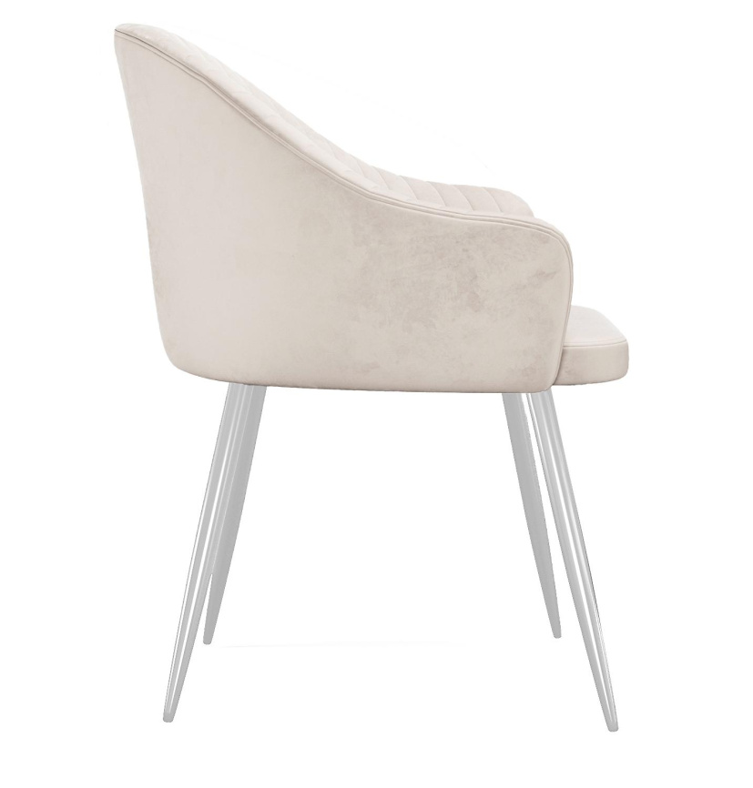 Стул DikLine 439М поворотный, C103 крем, ножки белые фото 2