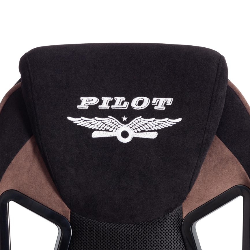 Кресло Пилот/Pilot (24) флок/ткань, черный/черный/коричневый, 35/TW-11/6 фото 5