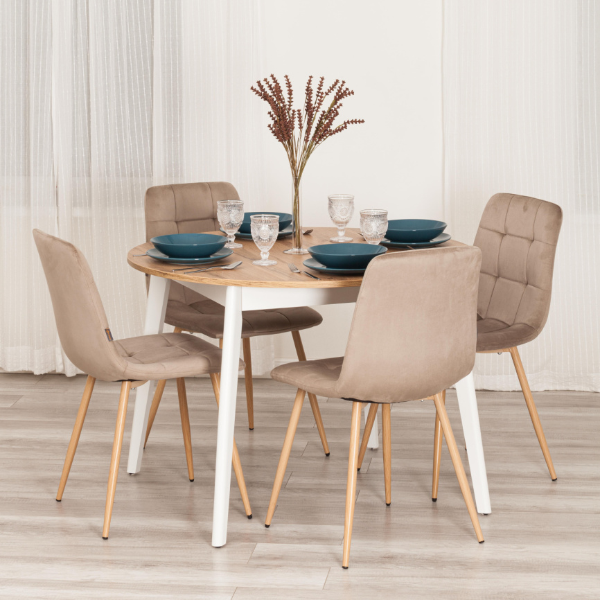 Стул CHILLY (mod. JSC-220) Велюр/металл , 44,5х52,5х88 см, Beige (бежевый) HLR8 / натуральный фото 8